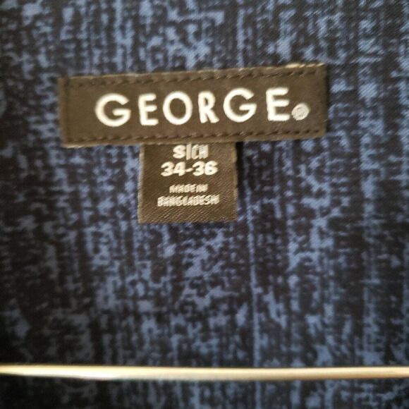 George Navy Blue Floral Hawaiian Short Sleeve Button Up Shirt - Picture 4 of 4